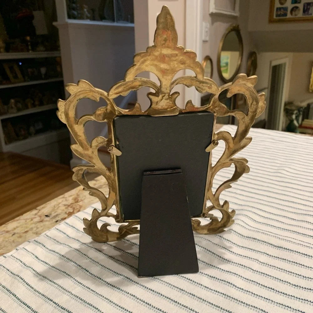 Vintage Ornate Brass Picture Frame
